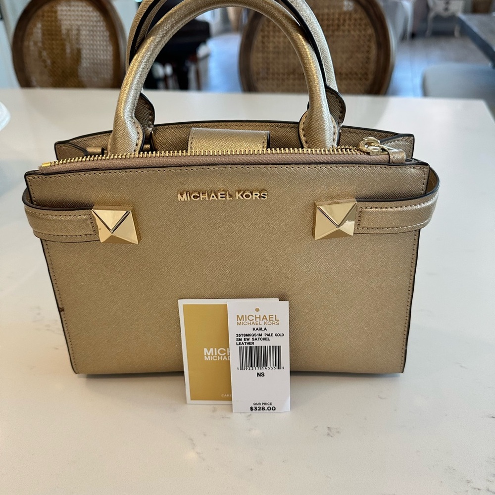 Michael Kors Karla Metallic Gold Mini Bag - Picture 2 of 7